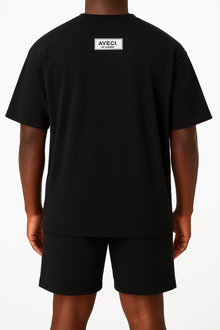T-SHIRT BLACK  "AVECI." LOGO