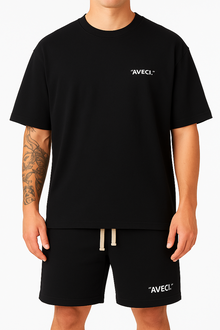 T-SHIRT BLACK  "AVECI." LOGO