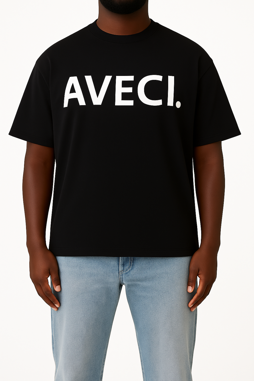 T-SHIRT BLACK AVECI. LOGO