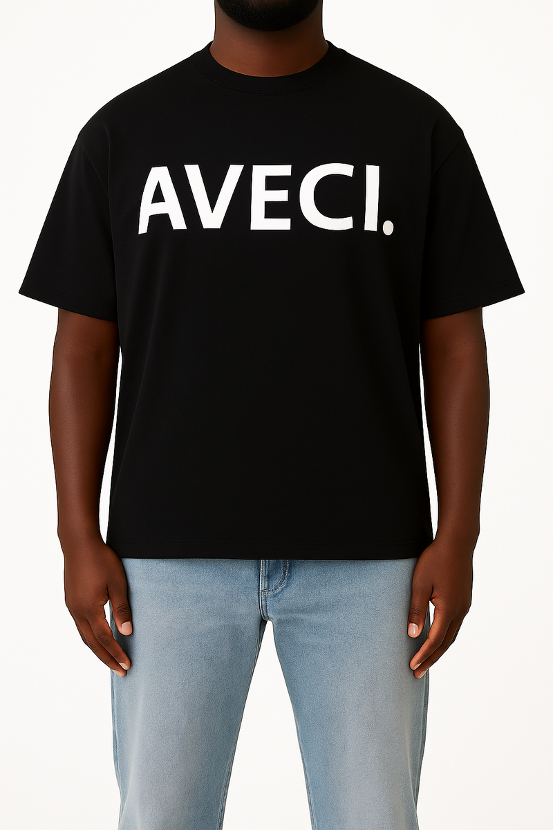 T-SHIRT BLACK AVECI. LOGO